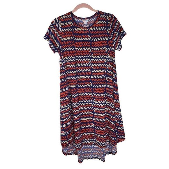 Lularoe Carly Dress Swing High Low Short Sleeve S - Picture 1 of 9